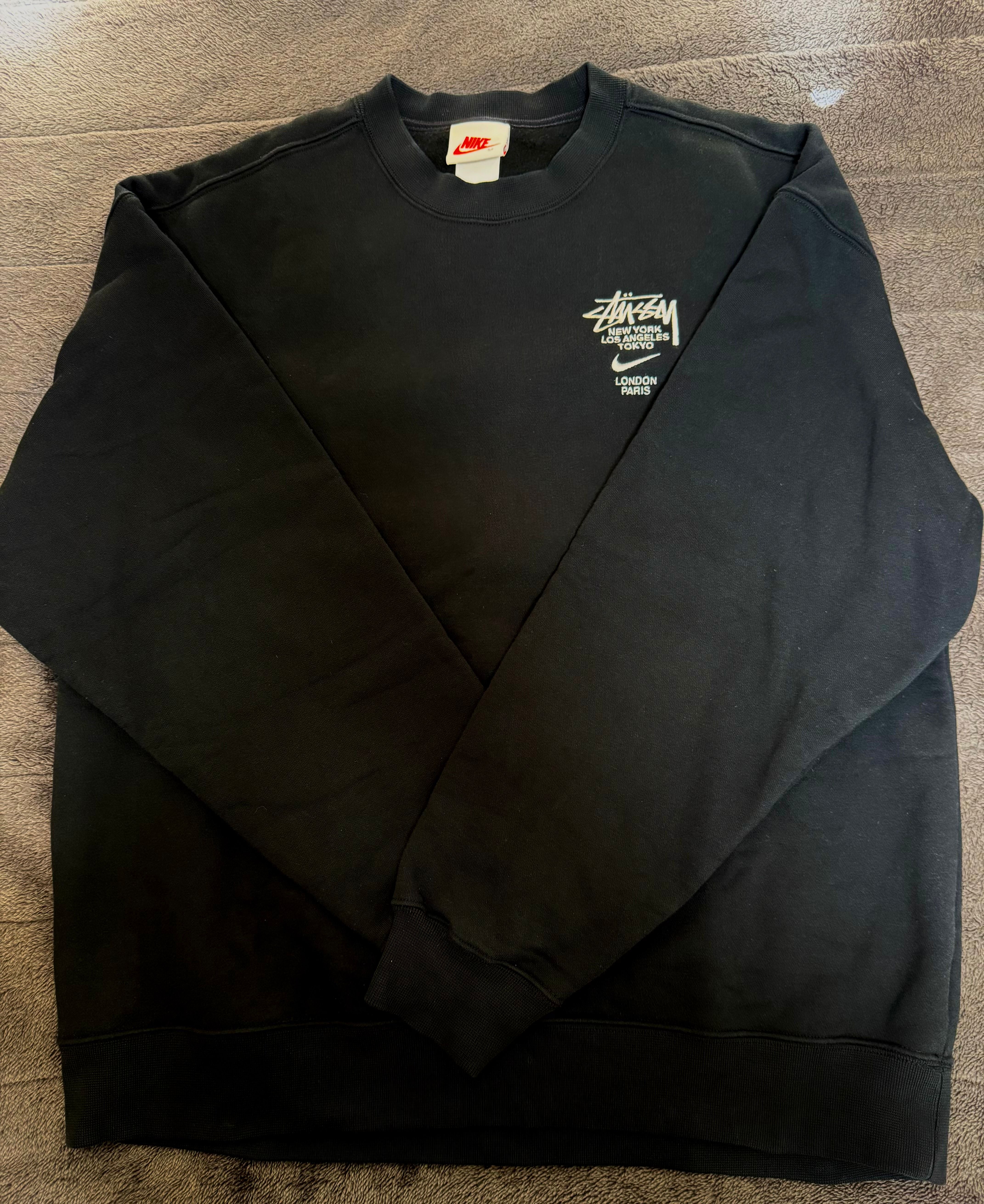 Nike x Stussy International Crewneck Sweatshirt (US Size) "Black" DC4198-010