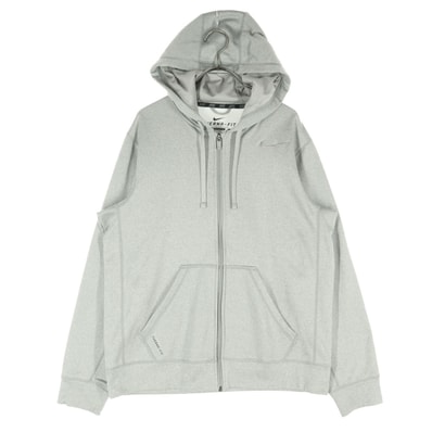 美品 NIKE ナイキ 裏起毛 ワンポイントロゴ 長袖 スウェット ジップパーカー M グレー