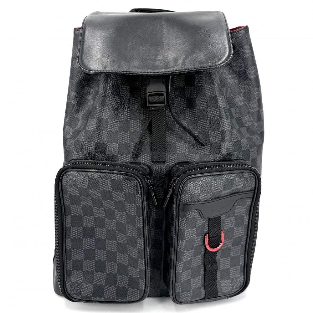 LOUIS VUITTON ルイヴィトン リュック ダミエグラフィット ユーティリティ バックパック 大容量 通勤 通学 N40279 ブラック 黒 ブラック金具 メンズ【中古品】