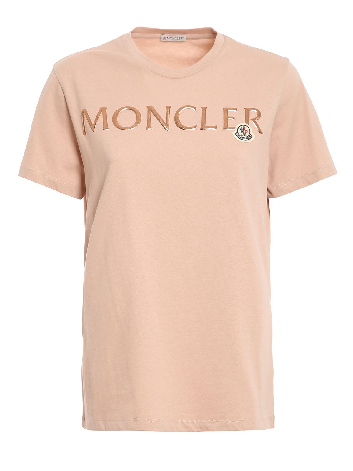 MONCLER ピンク ロゴTシャツ 新品タグ付き モンクレール パウダーピンク ロゴTシャツ - モンクレール