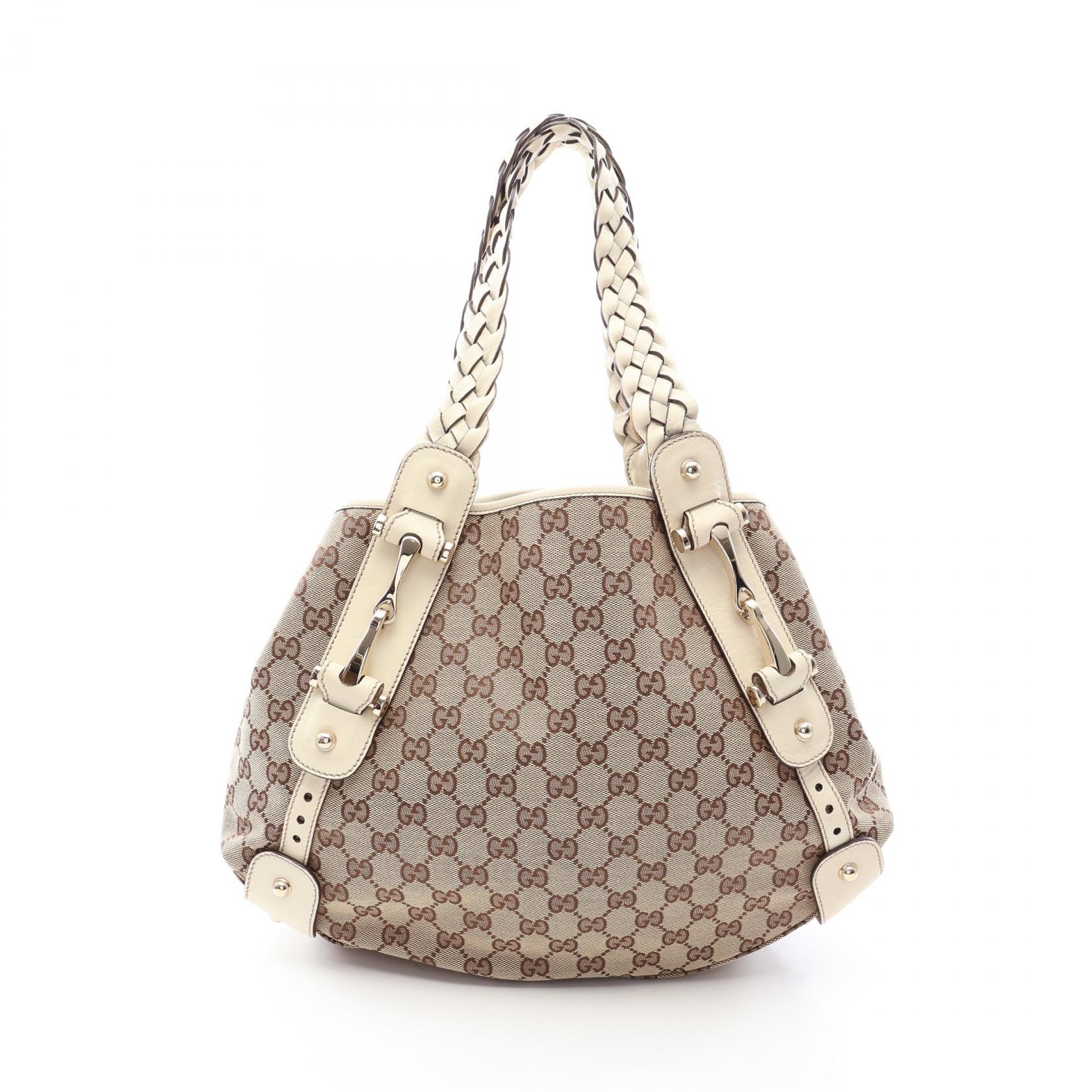グッチ GUCCI GGキャンバス ショルダーバッグ バッグ キャンバス レザー レディース ベージュ系 / ホワイト系 162900 【中古】