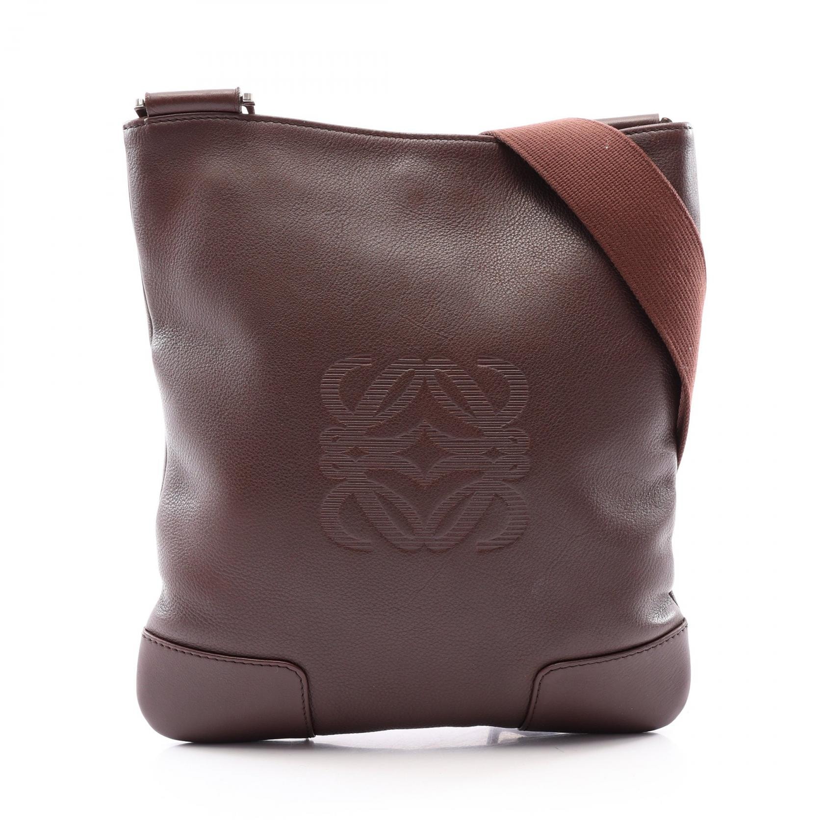 ロエベ LOEWE アナグラム ショルダーバッグ バッグ レザー レディース ブラウン系 【中古】