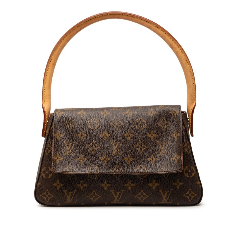 ルイ ヴィトン モノグラム ミニルーピング ショルダーバッグ ハンドバッグ M51147 ブラウン PVC レザー レディース LOUIS VUITTON 【中古】