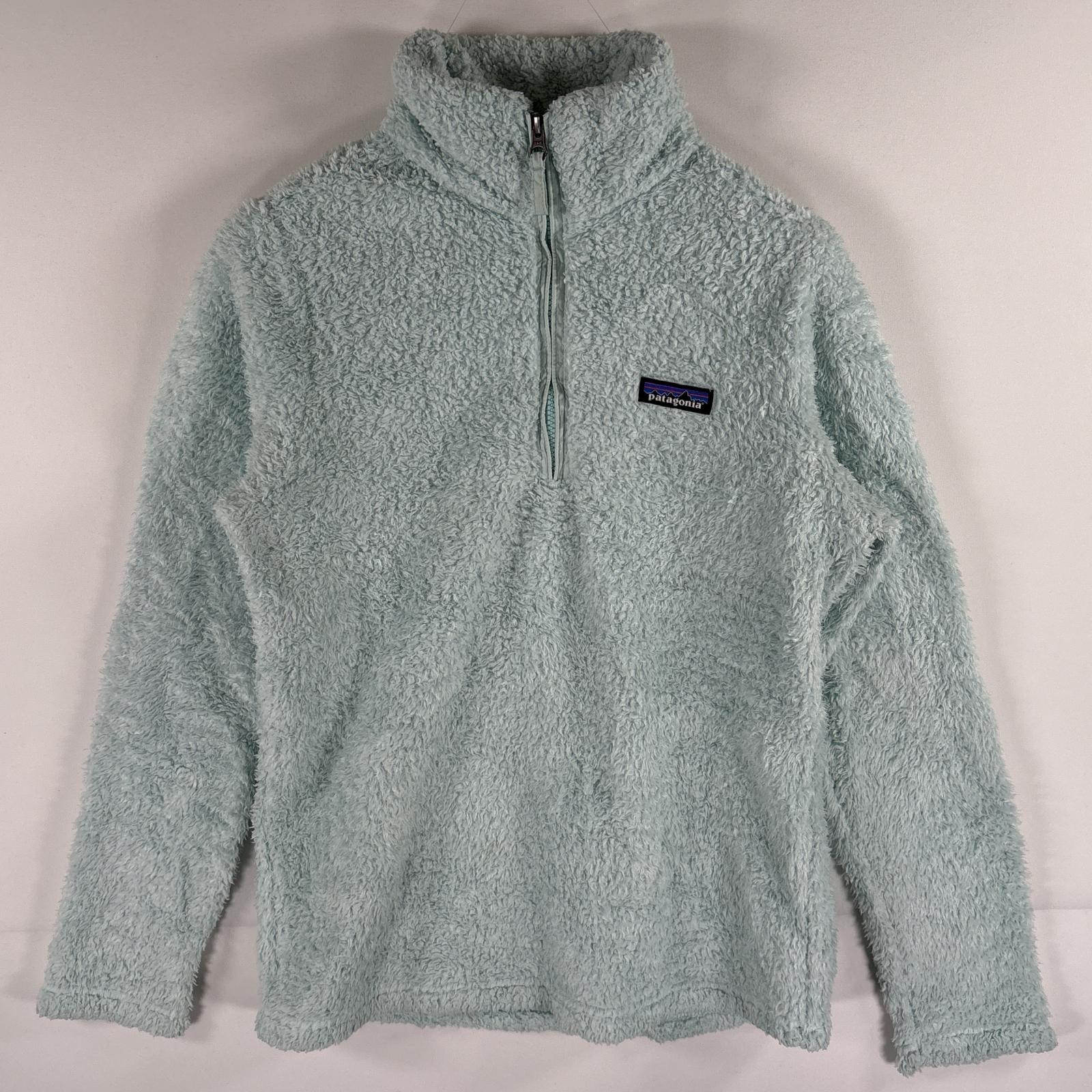 古着 パタゴニア patagonia フリーストレーナー ハーフジップ ワンポイントロゴ アウトドア ボア S 水色 レディース