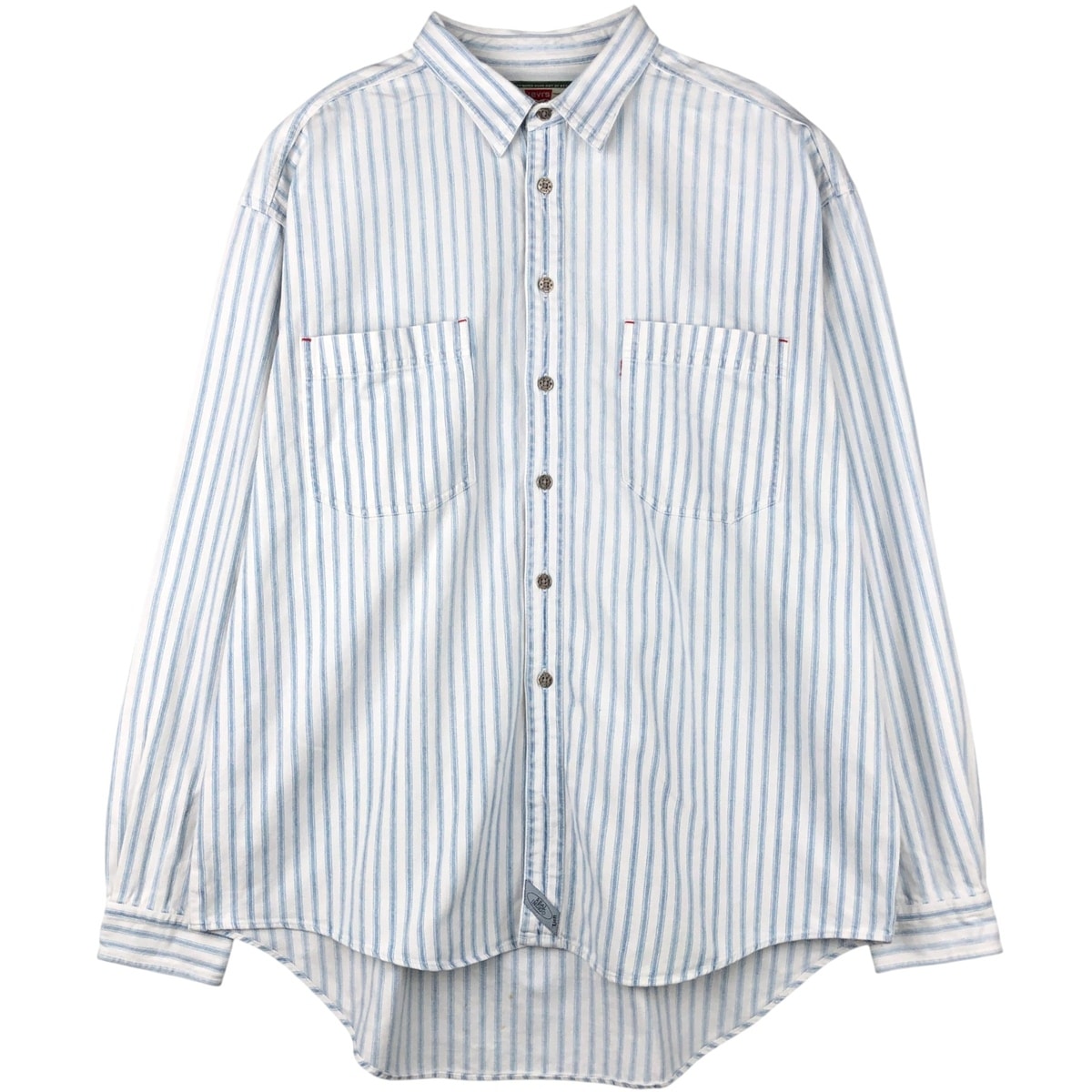 古着 90年代 リーバイス Levi's 長袖 コットンストライプシャツ メンズXL相当 ヴィンテージ/eaa589129