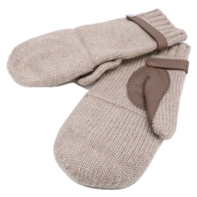 エルメス 【美品】リオネル カシミヤニット/ディアスキン ミトン M