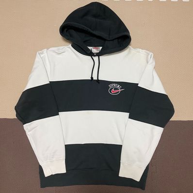 Supreme / Nike Stripe Hooded Sweatshirt "White"