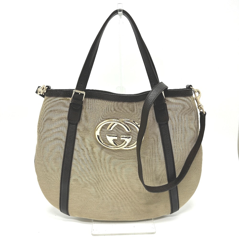 グッチ GUCCI ロゴ 290832 GG 2WAY ショルダーバッグ カバン トートバッグ キャンバス/レザー ベージュ