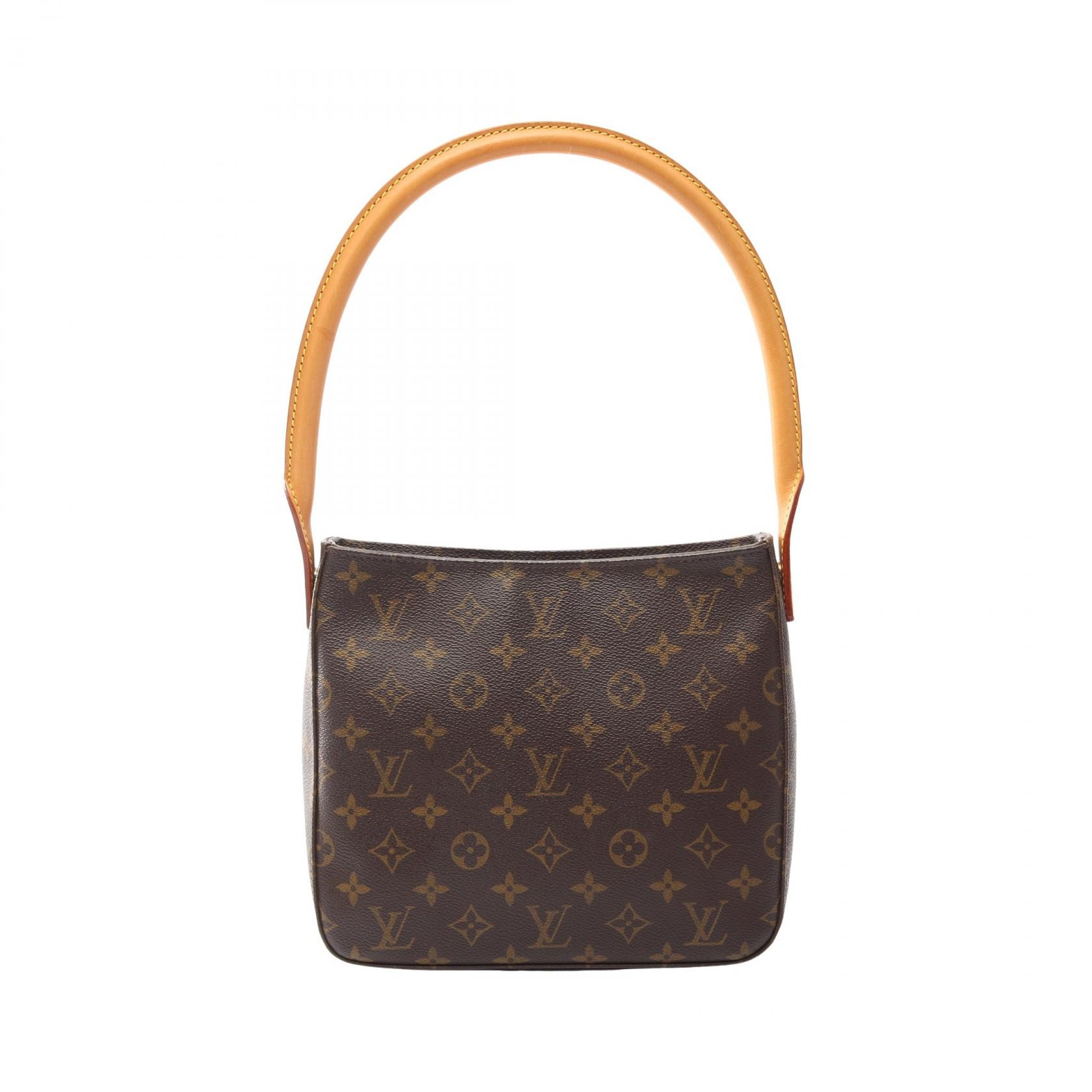 ルイ・ヴィトン LOUIS VUITTON ルーピングMM モノグラム ショルダーバッグ バッグ PVCコーティングキャンバス レザー レディース ブラウン系 M51146 【中古】