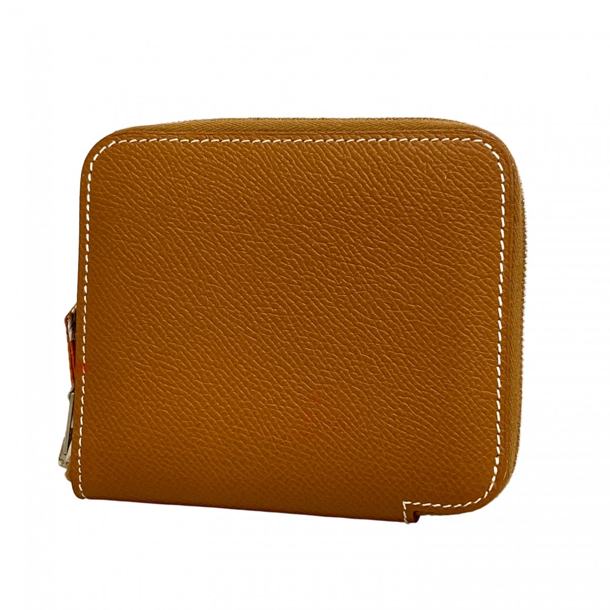 【6ec2588】エルメス コインケース アザップシルクインコンパクト ヴォーエプソン ゴールド シルバー金具 □O刻印【中古】レディース