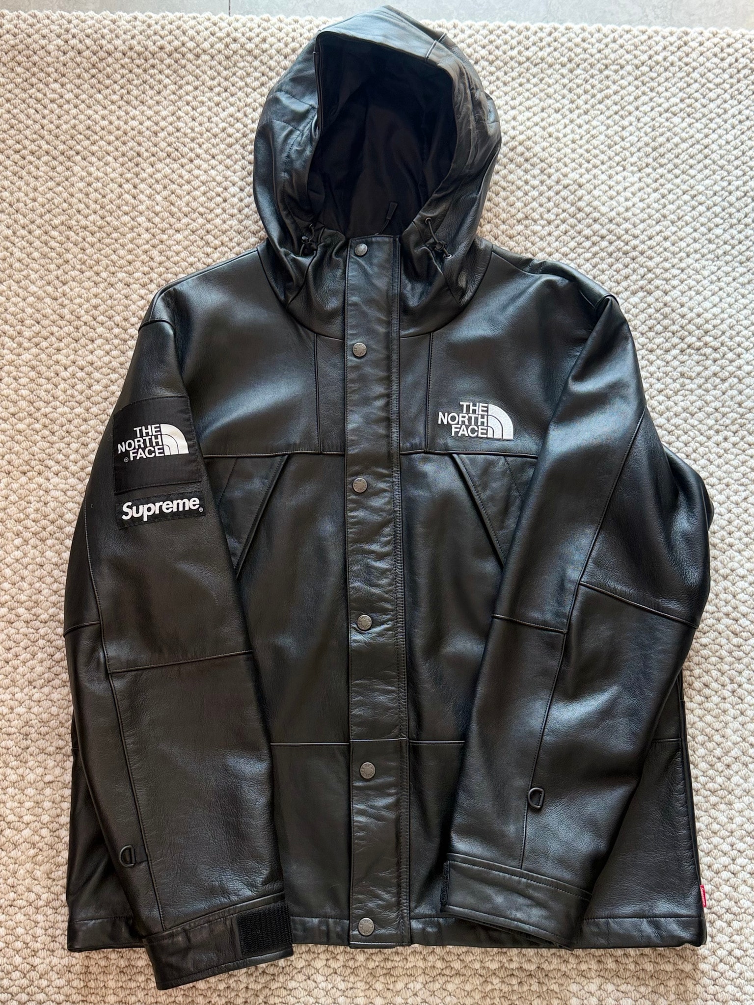 Supreme x The North Face Leather Mountain Parka "Black"