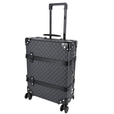 GUCCI グッチ キャリーバッグ グローブトロッター GLOBE TROTTER トランク スーツケース トラベルバッグ GGスプリームキャンバス レザー ブラック 黒 シルバー金具 ユニセックス【中古品】