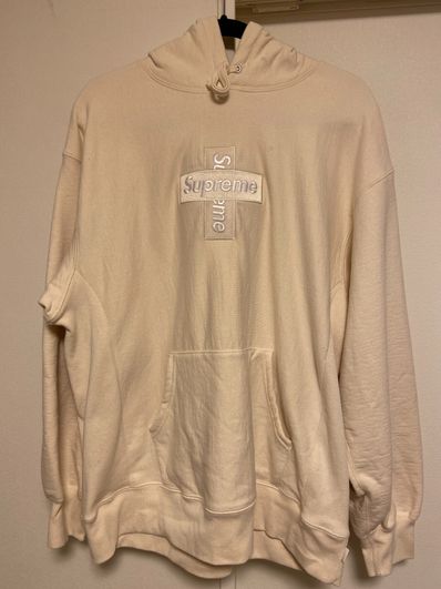 Supreme Cross Box Logo Hooded Sweatshirt "Natural"