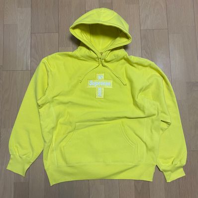 Supreme Cross Box Logo Hooded Sweatshirt "Yellow"