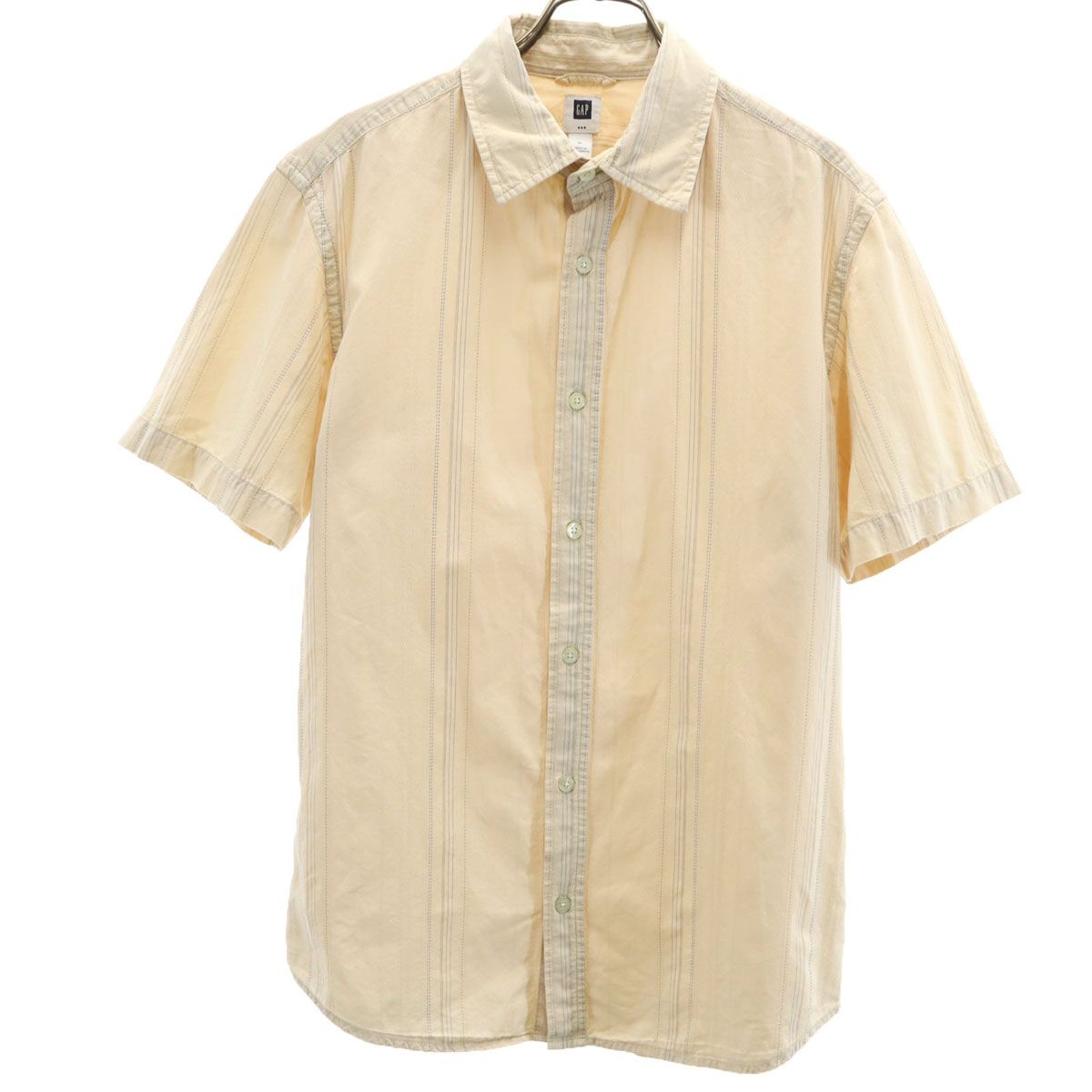 GAP ギャップ ストライプ 半袖 シャツ M ベージュ系