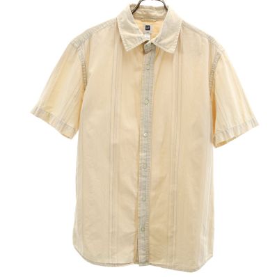 GAP ギャップ ストライプ 半袖 シャツ M ベージュ系