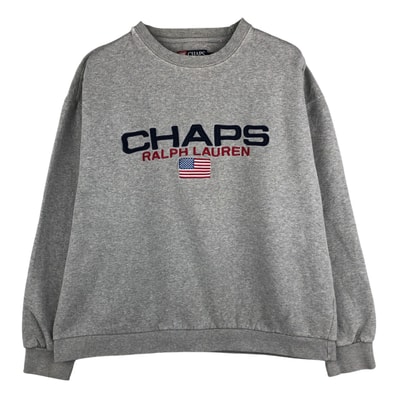 古着 ラルフローレン Ralph Lauren CHAPS チャップス 星条旗柄 ロゴスウェットシャツ トレーナー メンズL相当/eaa606987