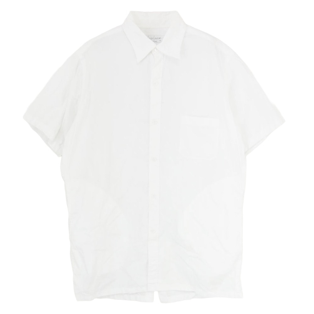 Yohji Yamamoto POUR HOMME ヨウジヤマモトプールオム 半袖シャツ 24SS HS-B59-057 BACK BUTTONS BLOUSE バックボタン 半袖 シャツ ブラウス ホワイト系 3【中古】