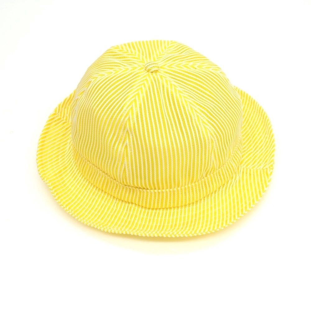 【中古】シュプリーム Supreme 2022年春夏 Stripe Mesh Bell Hat ベルハット ハット イエローxホワイト【サイズS/M】【メンズ】