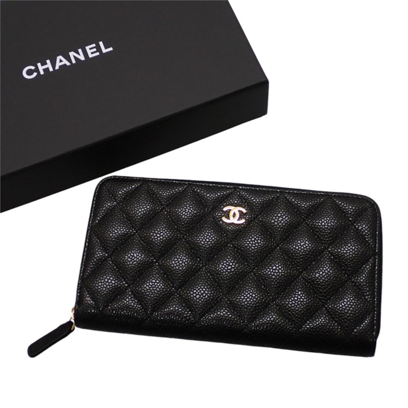 シャネル クラシックロングジップウォレット AP0242【中古】【SAランク】