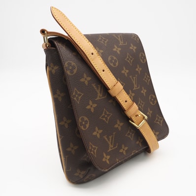 LOUIS VUITTON ルイ・ヴィトン モノグラム ミュゼット サルサ ショート M51258 ショルダーバッグ ブラウン ベージュ コーティングキャンバス レザー レディース