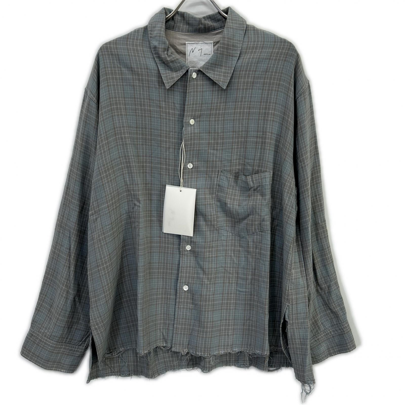 アンセルム 26SS ANC-SH80  ブルー AGING RAYON CHECK SHIRT 2