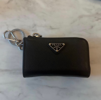 PRADA Saffiano Leather Mini Pouch "Black"