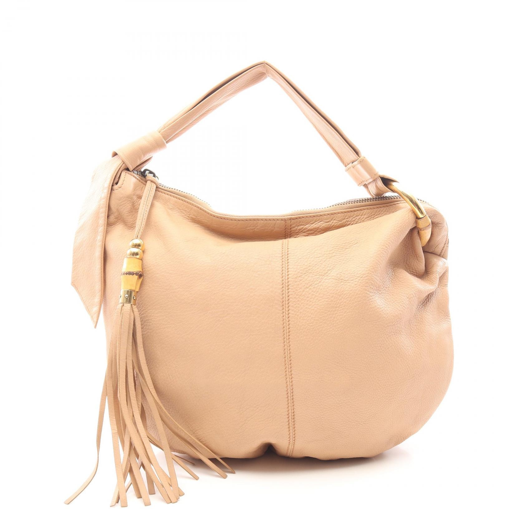 グッチ GUCCI バンブー ホーボー ショルダーバッグ バッグ レザー レディース ピンク系 232930 【中古】