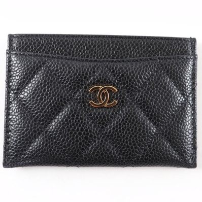 極美品 シャネル パスケース ブラック レディース