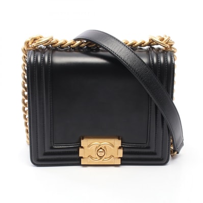 シャネル CHANEL ボーイシャネル ショルダーバッグ バッグ レザー レディース ブラック系 AS3018 【中古】