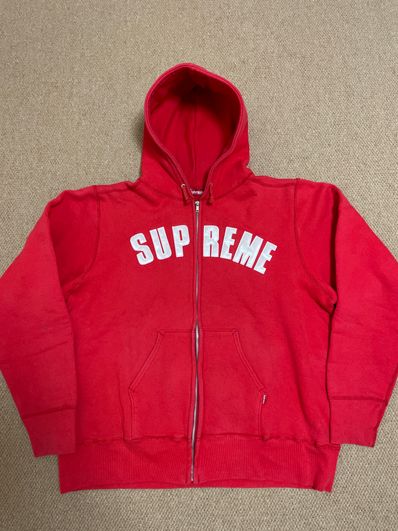 Supreme Arc Thermal Zip Up Hooded Sweatshirt "Red"