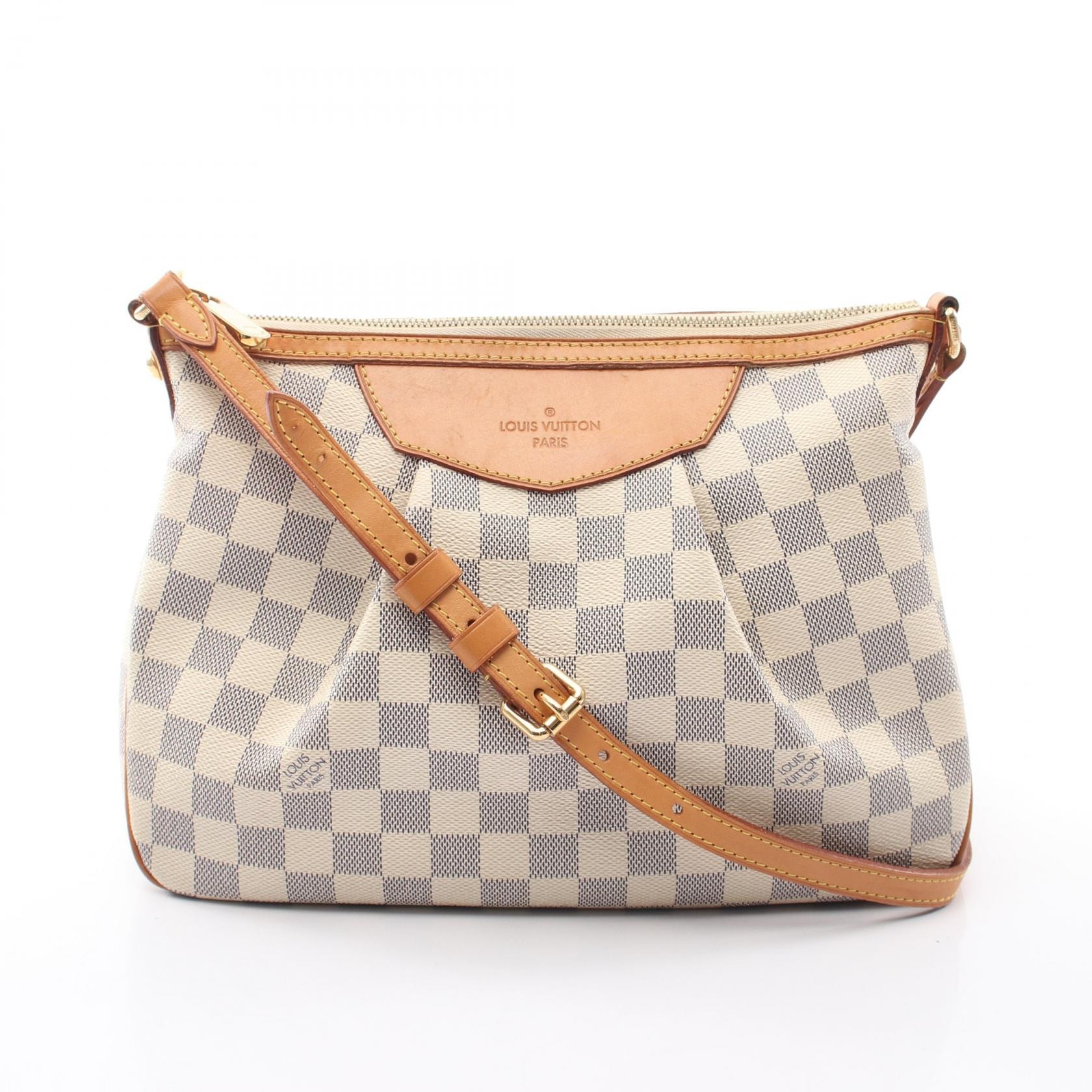 ルイ・ヴィトン LOUIS VUITTON シラクーサPM ショルダーバッグ バッグ PVCコーティングキャンバス レザー ダミエ・アズール レディース ホワイト系 N41113 【中古】