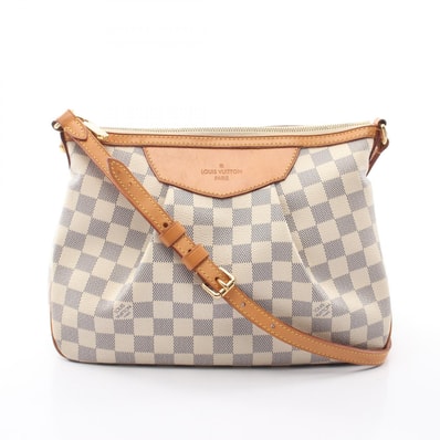 ルイ・ヴィトン LOUIS VUITTON シラクーサPM ショルダーバッグ バッグ PVCコーティングキャンバス レザー ダミエ・アズール レディース ホワイト系 N41113 【中古】