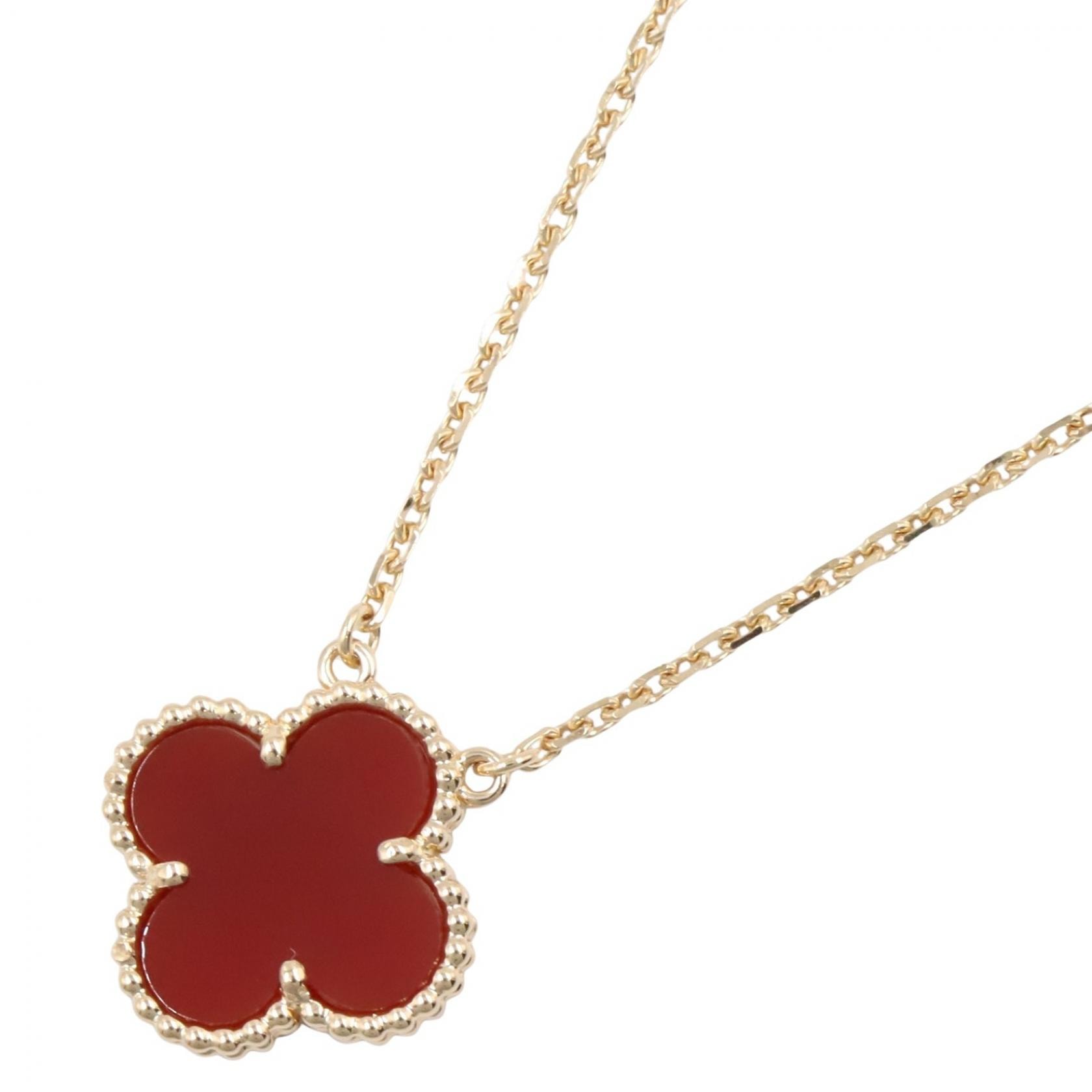 ヴァンクリーフ&アーペル Van Cleef & Arpels ヴィンテージアルハンブラ カーネリアン ネックレス ネックレス ジュエリー K18(イエローゴールド) カーネリアン レディース ゴールド系 / レッド系 VCARD38500