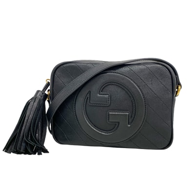 【6kd3431】グッチ ショルダーバッグ ブロンディ 742360 レザー ブラック ゴールド金具【中古】レディース