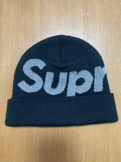 Supreme Reflective Big Logo Beanie "Black"