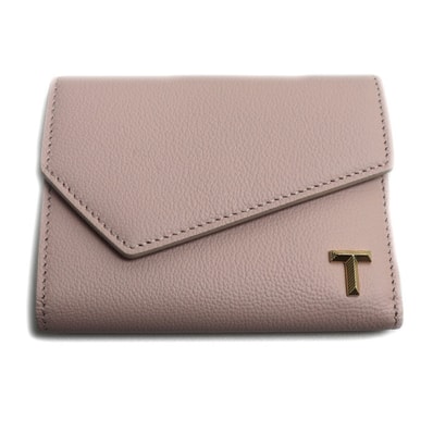 TIFFANY&Co. ティファニー Tウォレット 三つ折り財布 ピンク レディース【中古】【美品】