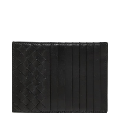 ボッテガヴェネタ イントレチャート カードケース 小銭入れ ブラック レザー レディース BOTTEGAVENETA 【中古】