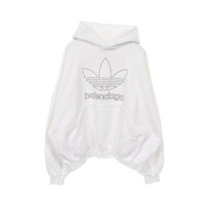 バレンシアガ BALENCIAGA BALENCIAGA × adidas パーカー 衣料品 トップス コットン メンズ ホワイト系 【中古】