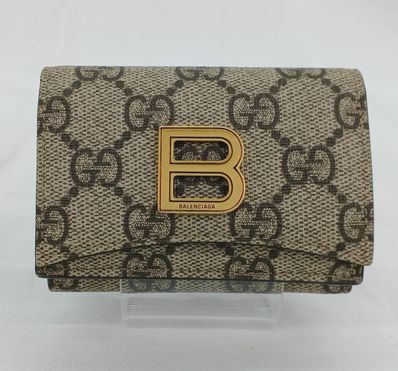 GUCCI x BALENCIAGA The Hacker Card Case Wallet "Beige/Ebony"