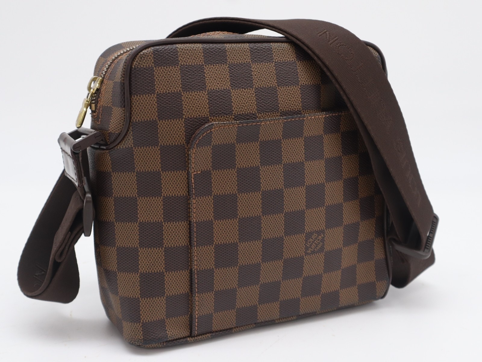 LOUIS VUITTON ルイ・ヴィトン モノグラム キャンバス オラフPM N41442 ショルダーバッグ ブラウン コーティングキャンバス レザー メンズ