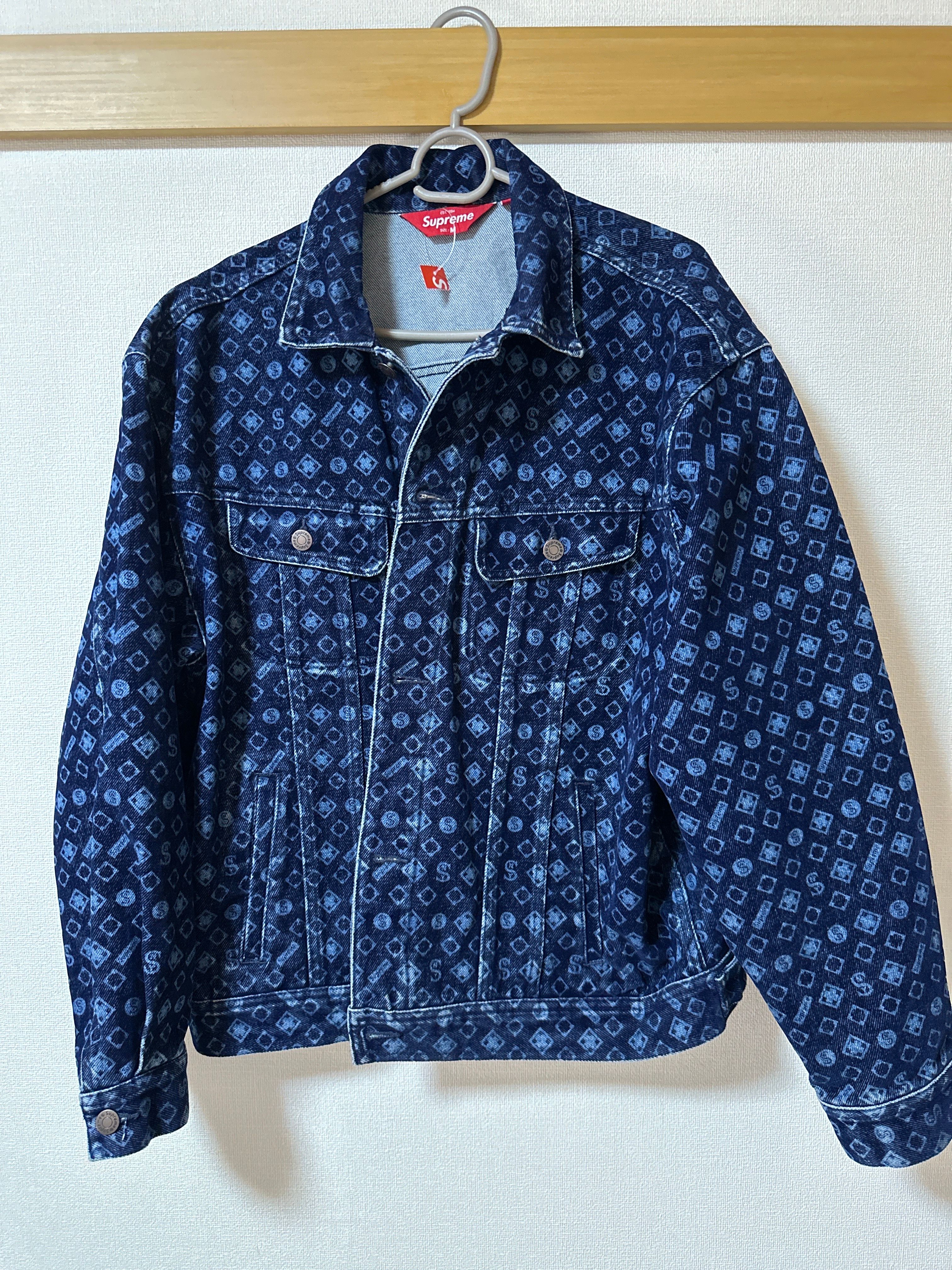 Supreme Flocked Denim Trucker Jacket "Blue"