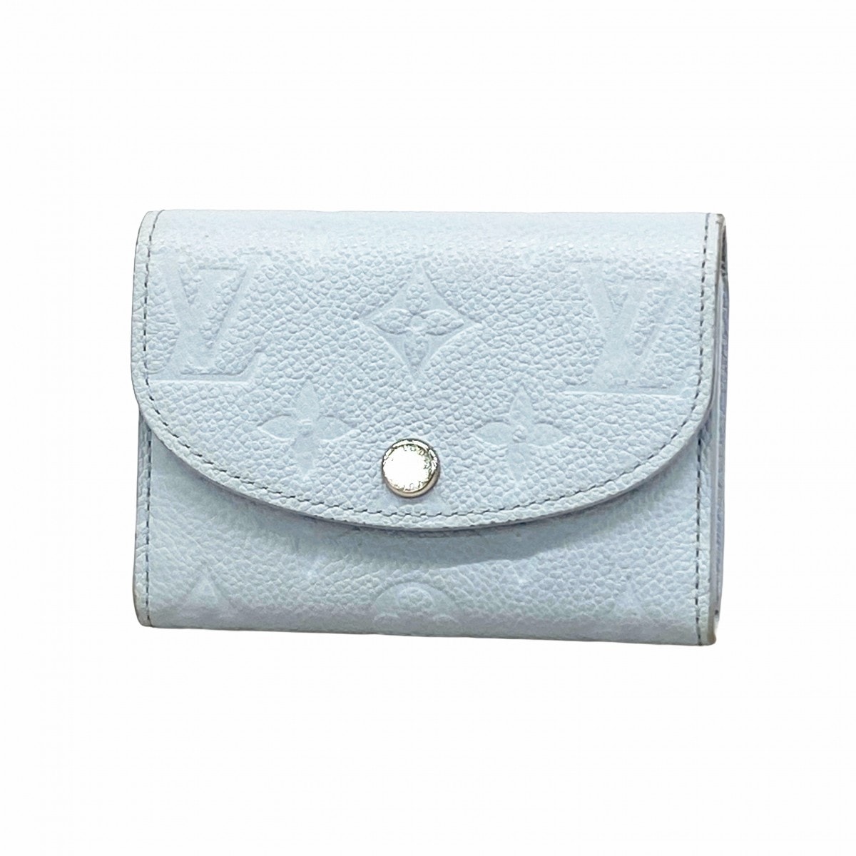 【6dd4584-k】ルイヴィトン コインケース モノグラム・アンプラント ポルトモネロザリ M83641 ウォッシュドブルー【中古】レディース