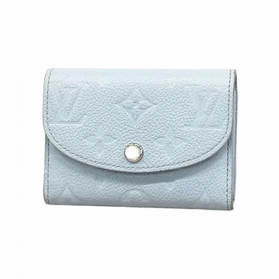 【6dd4584-k】ルイヴィトン コインケース モノグラム・アンプラント ポルトモネロザリ M83641 ウォッシュドブルー【中古】レディース