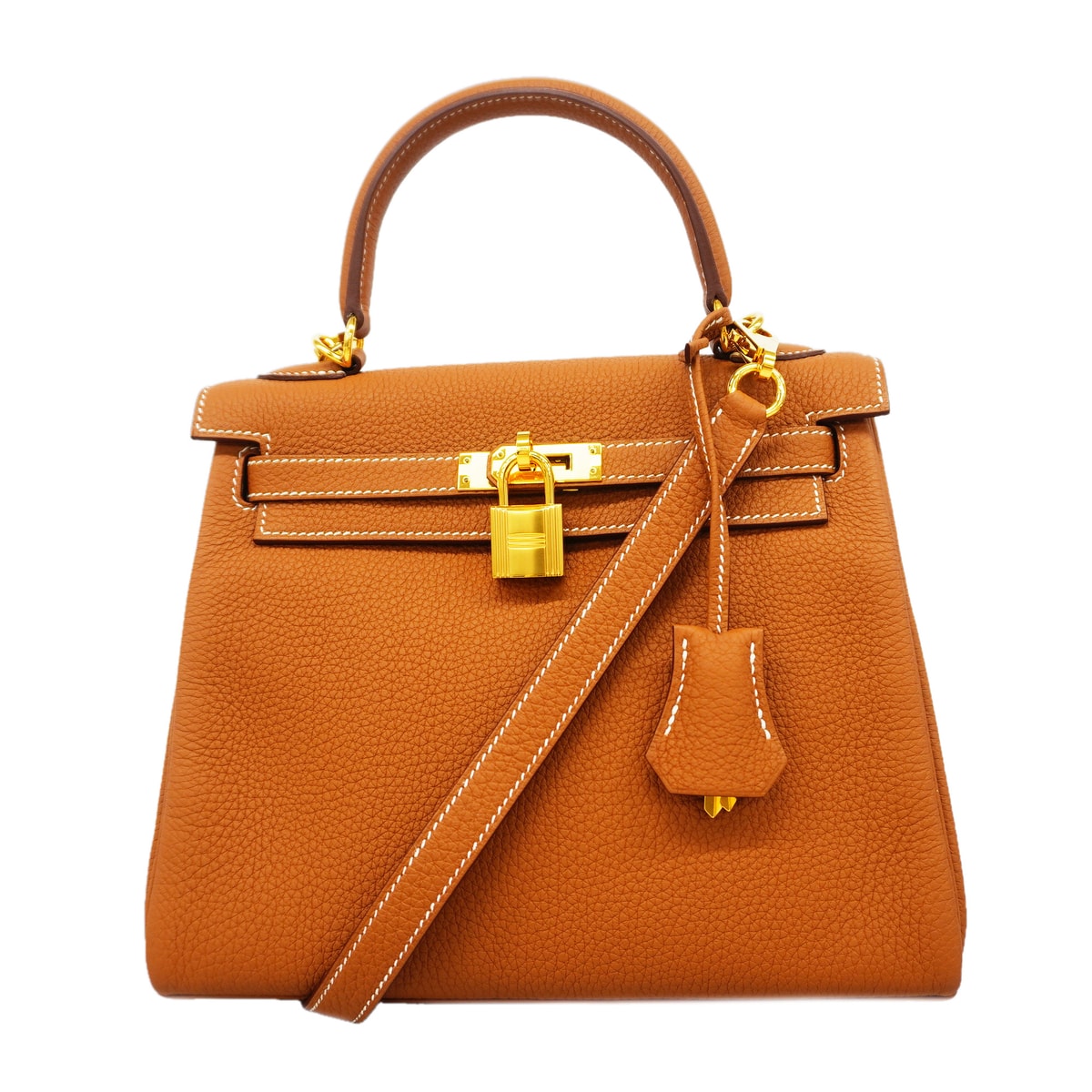 ★SALE【6id5601-g】エルメス ハンドバッグ ケリー25 トゴ ゴールド ゴールド金具 Y刻印 2wayバッグ【中古】レディース