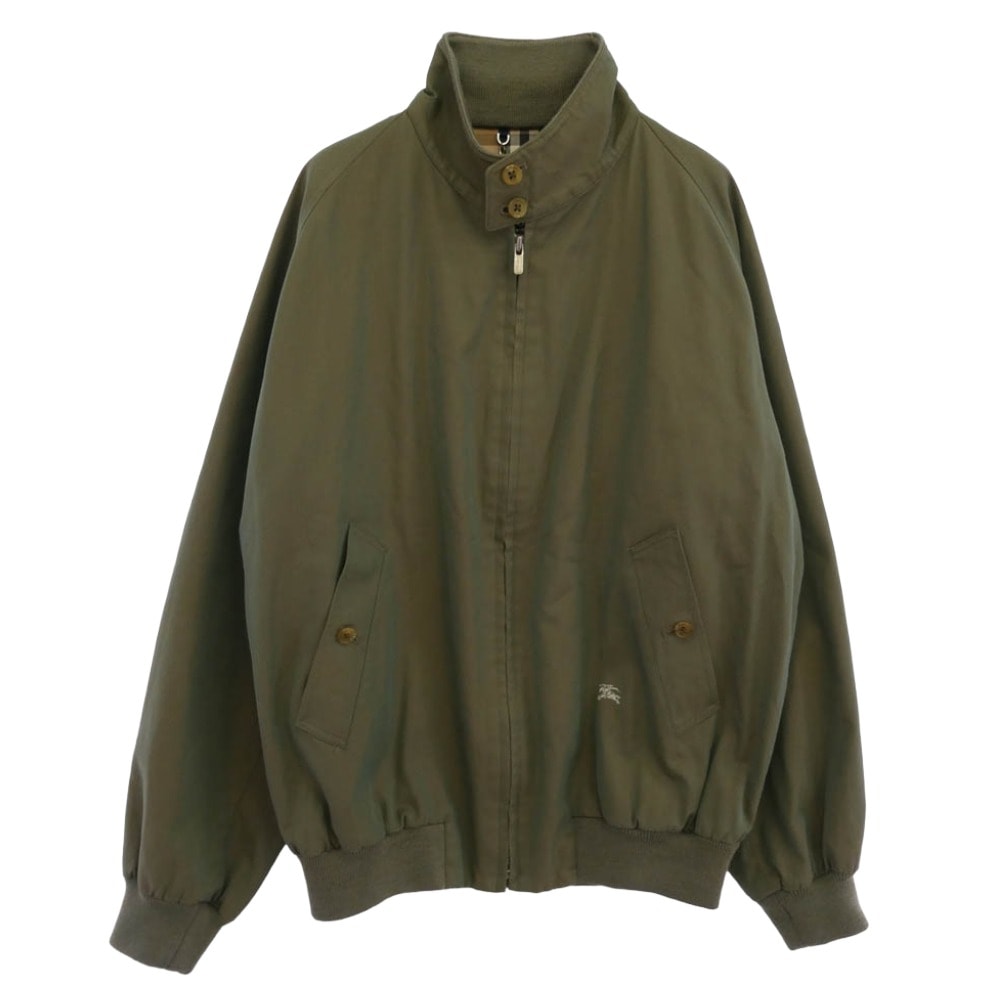 BURBERRY バーバリー ジャケット WG002-902-79 Burberrys バーバリーズ ロゴ刺繍 裏地ノバチェック ブルゾン スウィングトップ ジャケット グリーン系 L【中古】