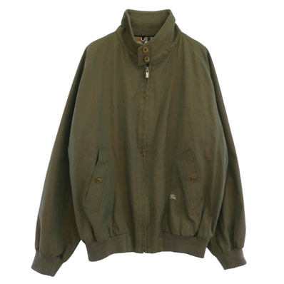 BURBERRY バーバリー ジャケット WG002-902-79 Burberrys バーバリーズ ロゴ刺繍 裏地ノバチェック ブルゾン スウィングトップ ジャケット グリーン系 L【中古】