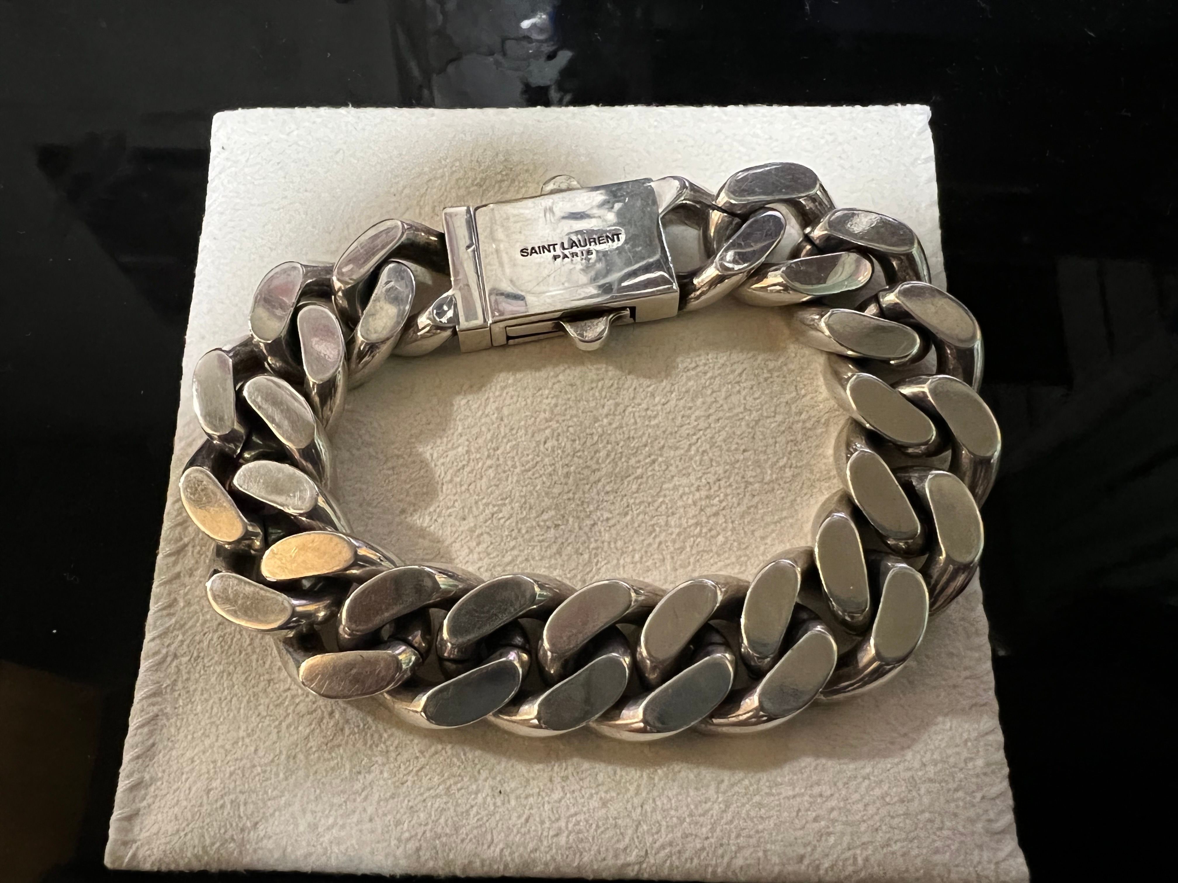 SAINT LAURENT メタルカーブチェーンブレスレット