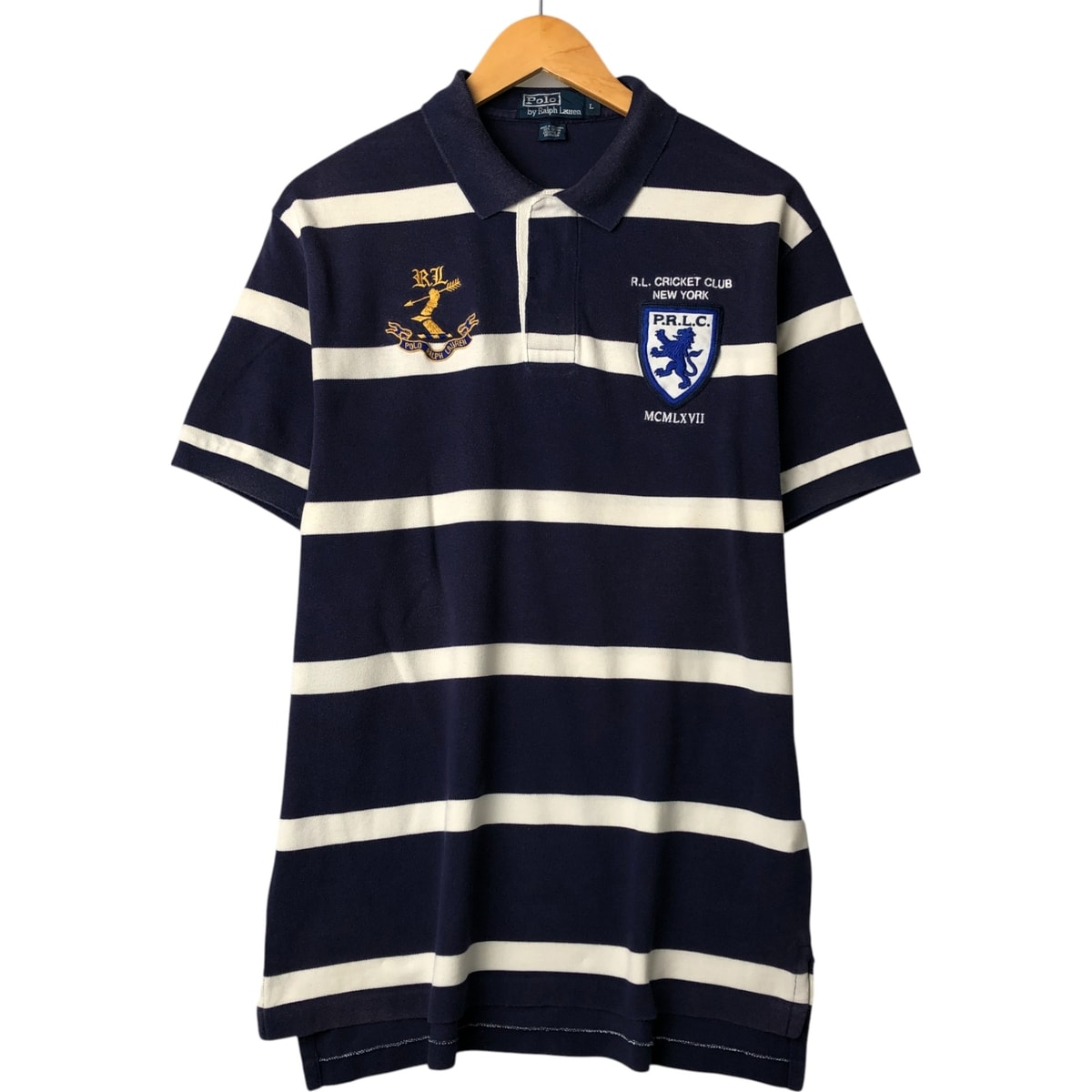 古着 ラルフローレン Ralph Lauren POLO by Ralph Lauren 半袖 ボーダー ポロシャツ メンズL相当/eaa562479