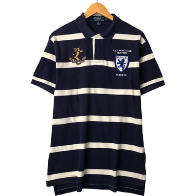 古着 ラルフローレン Ralph Lauren POLO by Ralph Lauren 半袖 ボーダー ポロシャツ メンズL相当/eaa562479